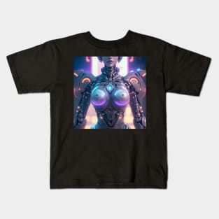 Cyberpunk Cyborg Female Torso Kids T-Shirt